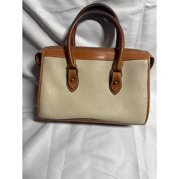 Vintage Dooney & Bourke Beige Brown Pebble Leather Satchel - Picture 5 of 16